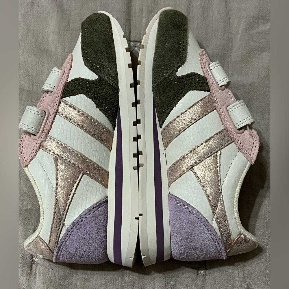 Gola Girls Trainer Dayton Quadrant Strap Off White/Khaki/Rose Gold/Lily